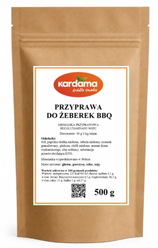 Przyprawa do żeberek BBQ 500 g czysty skład bez glutaminianu Kardama